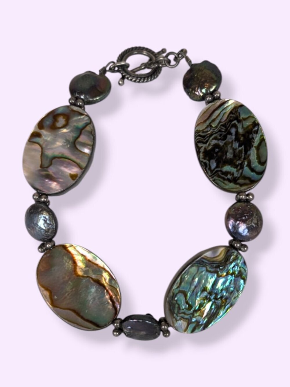 Colourful Abalone Oval Beaded Bracelet